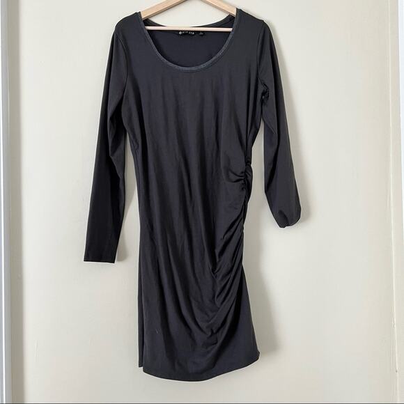 Athleta Carefree Long Sleeve Dress Grey Large Bodycon - Picture 2 of 6